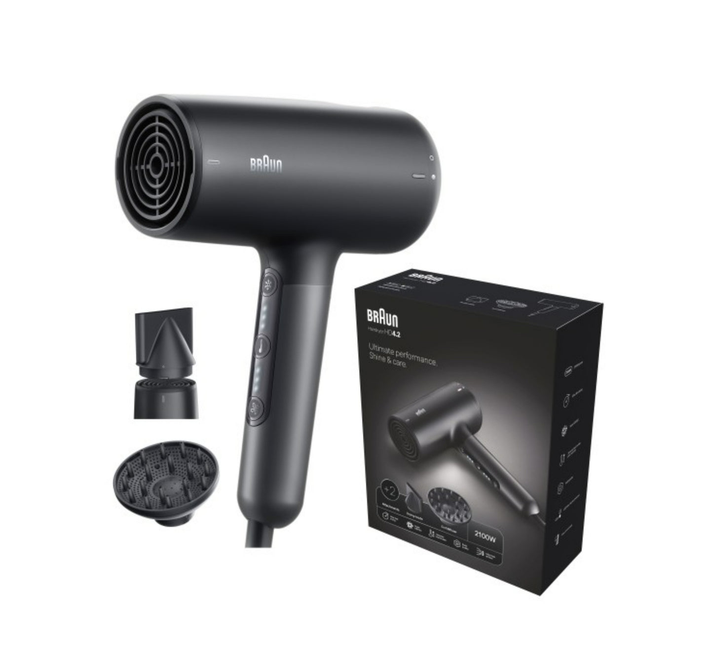 Braun Hair Dryer, 2100W, Electro Black, HD425SDE