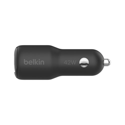 Belkin BoostCharge Dual Port Car Charger, 30W + 12W, Black, CCB005BT