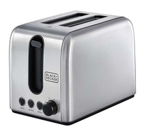 Black+Decker 2 Slice Toaster, 1050 W, Stainless Steel, ET244-B5