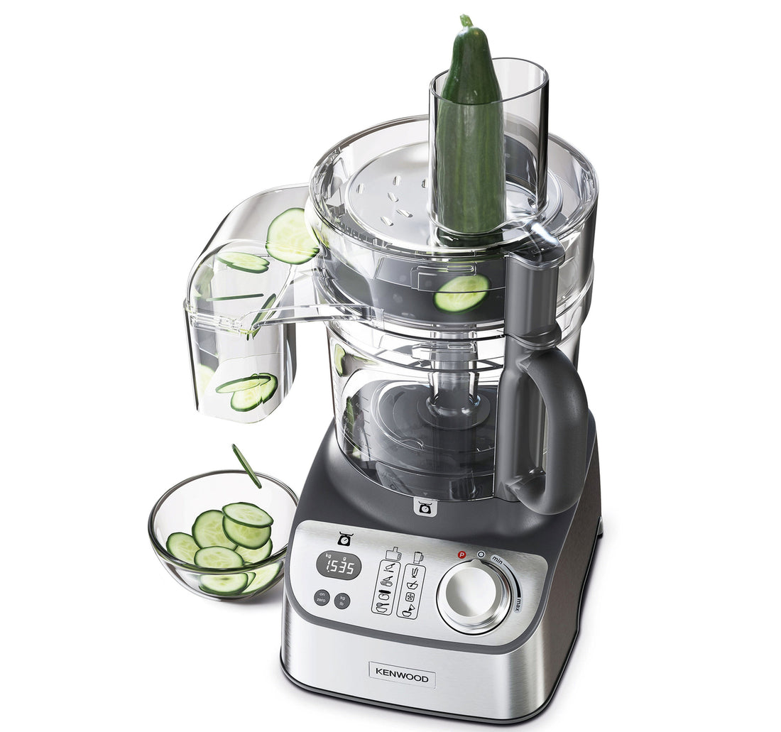Kenwood Food Processor 1000W with Blender, Grinder Mill, Dual Metal Whisk, Dough Maker, Citrus Juicer, Express Serve/Salad Maker, Kitchen Scale/Weighing Tray FDM71.690SS Silver
