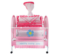 First Step Baby Steel Bed, Pink A25, 9753