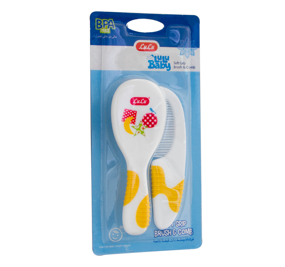 LuLu Baby Soft Grip Brush And Comb 1 Set