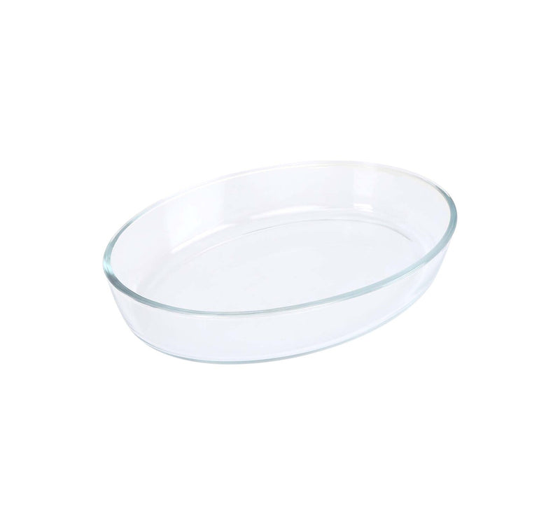 Chefline HSAP10L Borosilicate Glass Oval Baking Dish, 0.7 Litre, Transparent