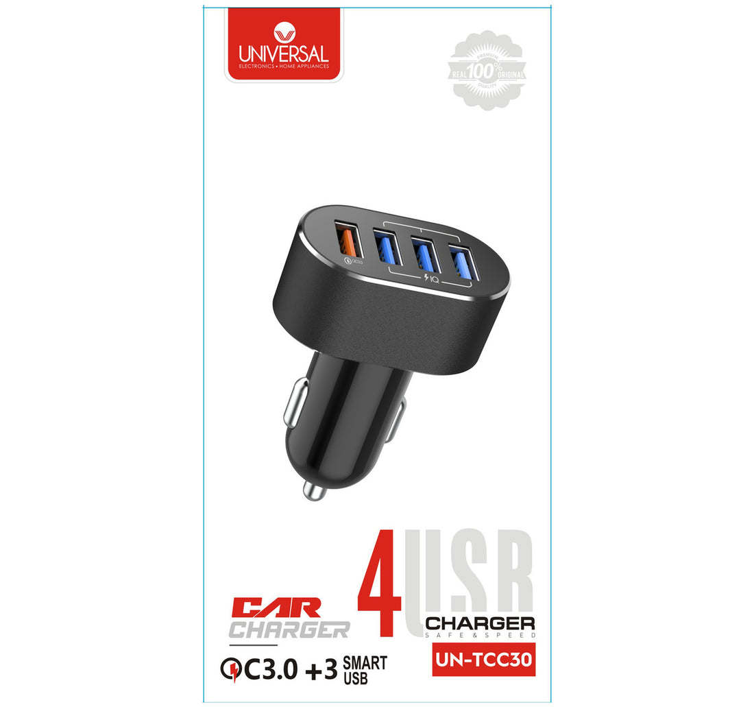 Universal 4-USB Car Charger, UN-TCC30