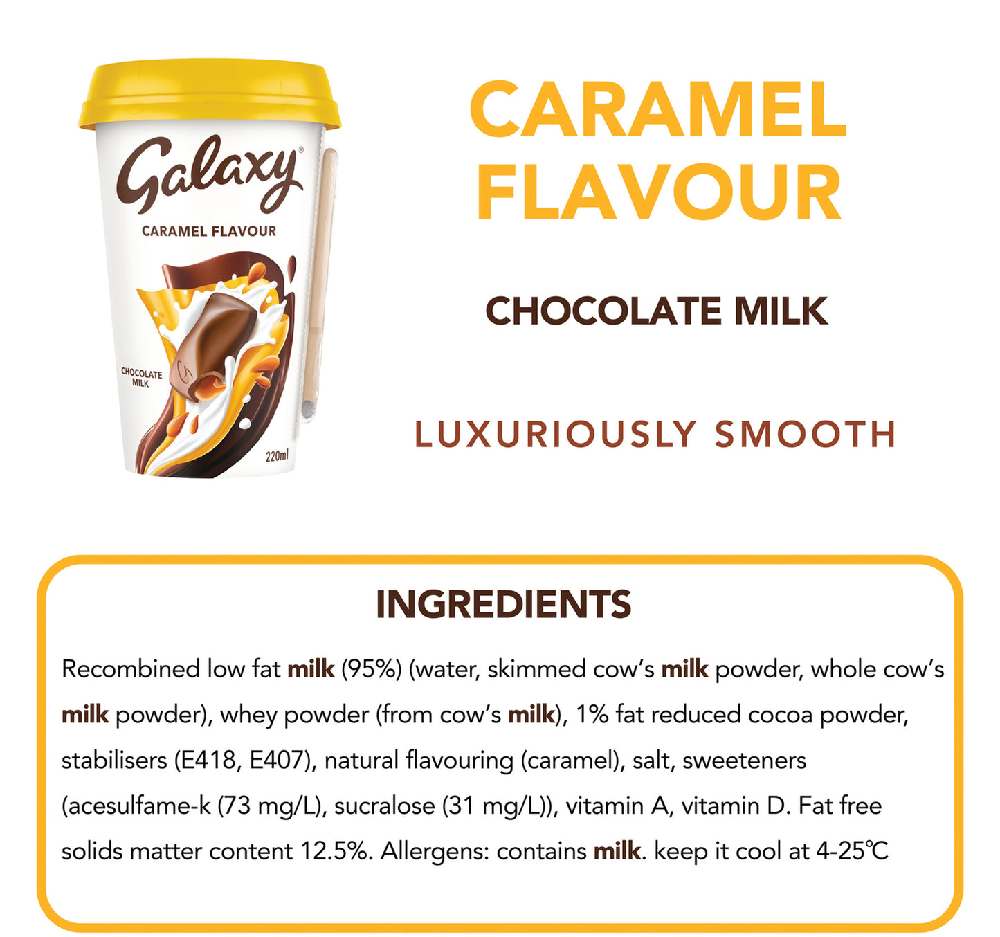 Galaxy Chocolate Milk Drink Caramel Flavour 220 ml
