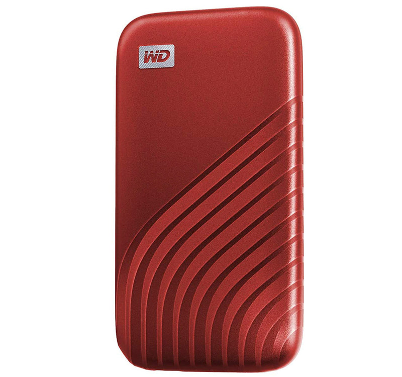 قرص SSD WD My Passport™ سعة 2 تيرابايت باللون الأحمر، سرعة قراءة 1050 ميجابايت/ثانية، سرعة كتابة 1000 ميجابايت/ثانية، متوافق مع أجهزة الكمبيوتر الشخصية وأجهزة ماك