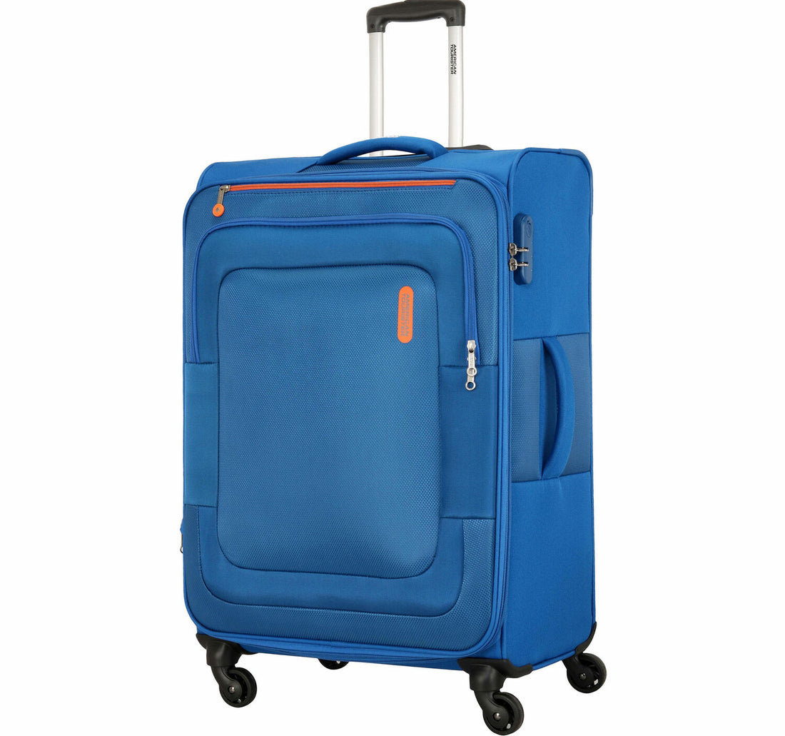 American Tourister Duncan 4 Wheel Soft Trolley, 55 cm, Blue