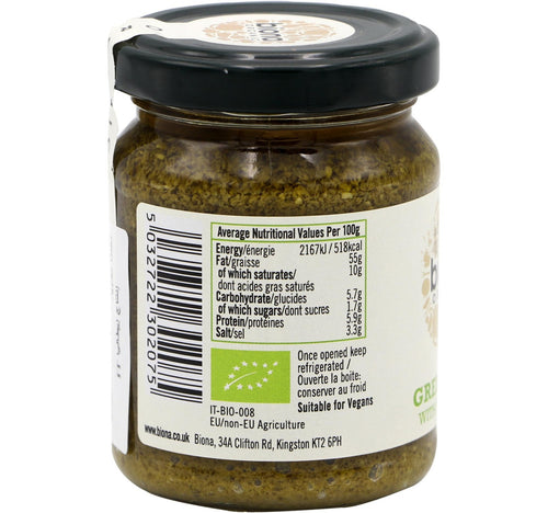 Biona Organic Green Pesto with Pine Kernels 120 g