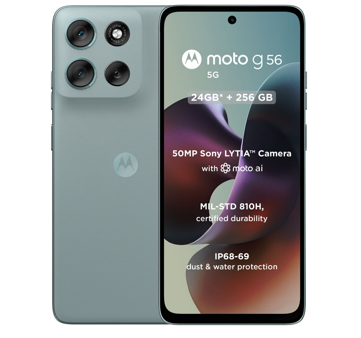 Motorola G56 5G Smartphone, 12 GB RAM, 256 GB Storage, Gray Mist