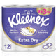 Kleenex Extra Dry Toilet Tissue Paper Embossed 3ply 140 Sheets 9+3 Rolls