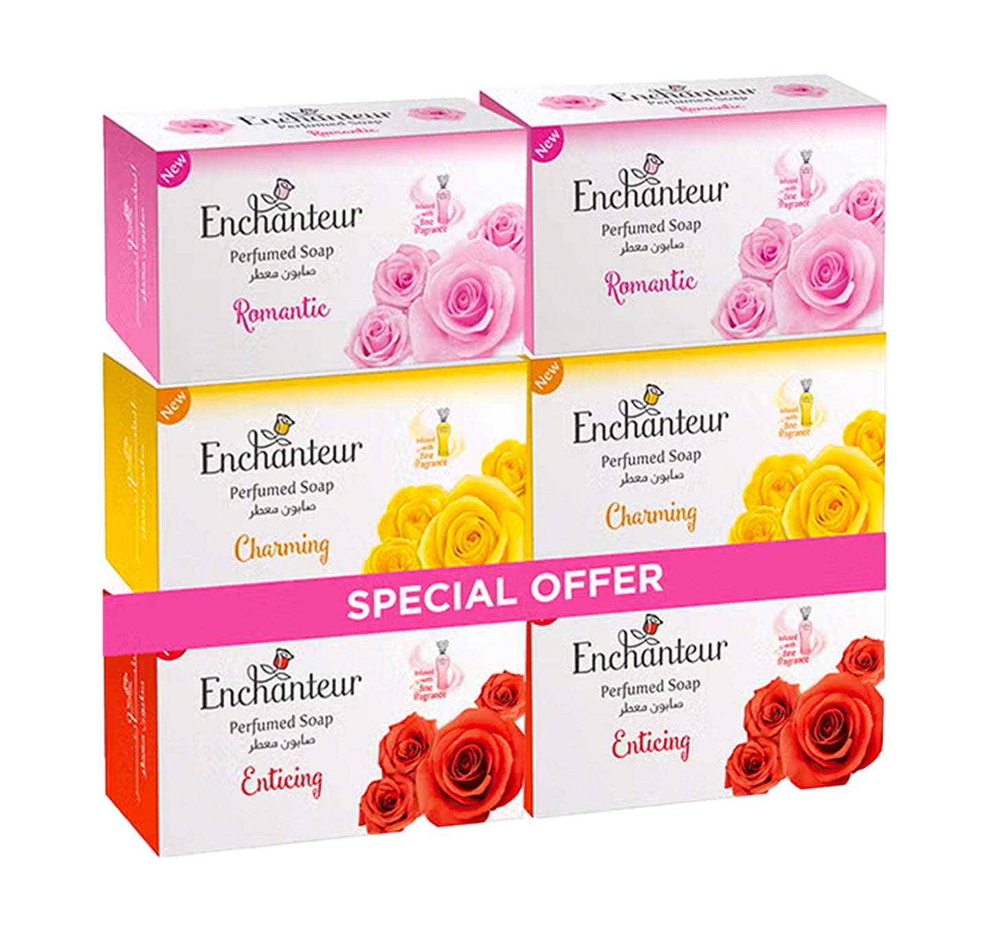 Enchanteur Perfumed Soap Assorted 6 x 125 g