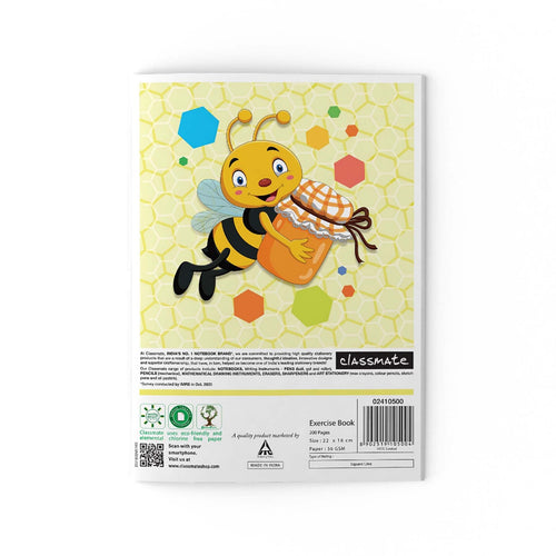 Classmate Exercise Book Centre Stapled 220x160mm 56-GSM Square (Arabic) 200 Pages Assorted