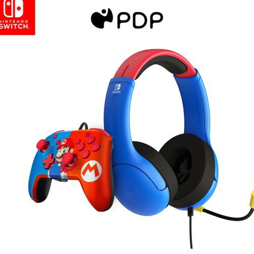 وحدة تحكم PDP Nintendo Switch Mario Rematch مع سماعة رأس