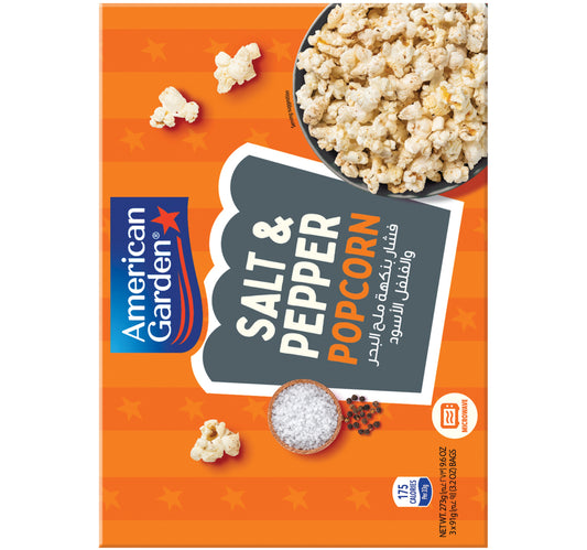 American Garden Gluten Free Microwave Sea Salt & Pepper Popcorn 273 g