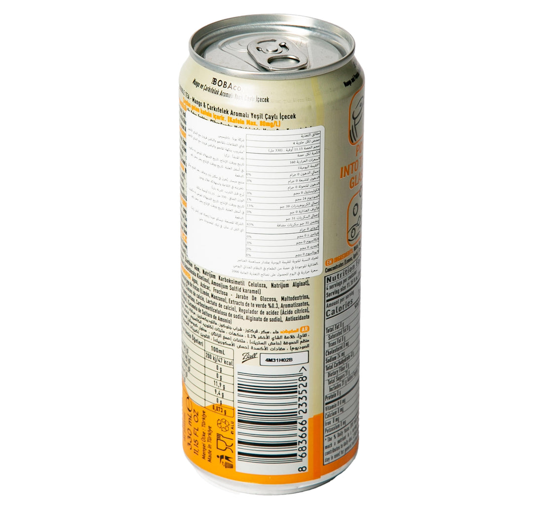 The Boba Co. Mango & Passion Fruit with Green Tea Popping Bubble Tea 330 ml