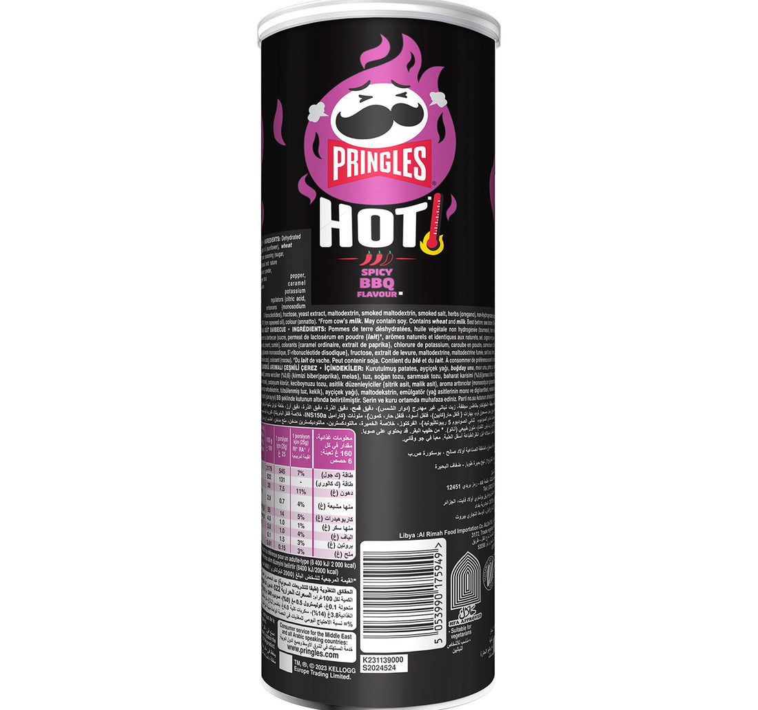 Pringles Hot Spicy BBQ Flavour Potato Chips 160 g