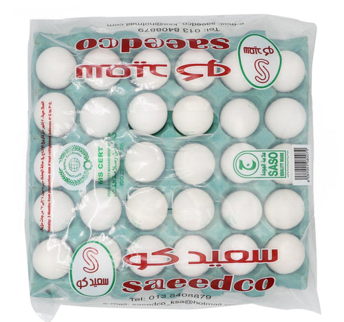 Saeedco Fresh White Eggs Medium 30 pcs