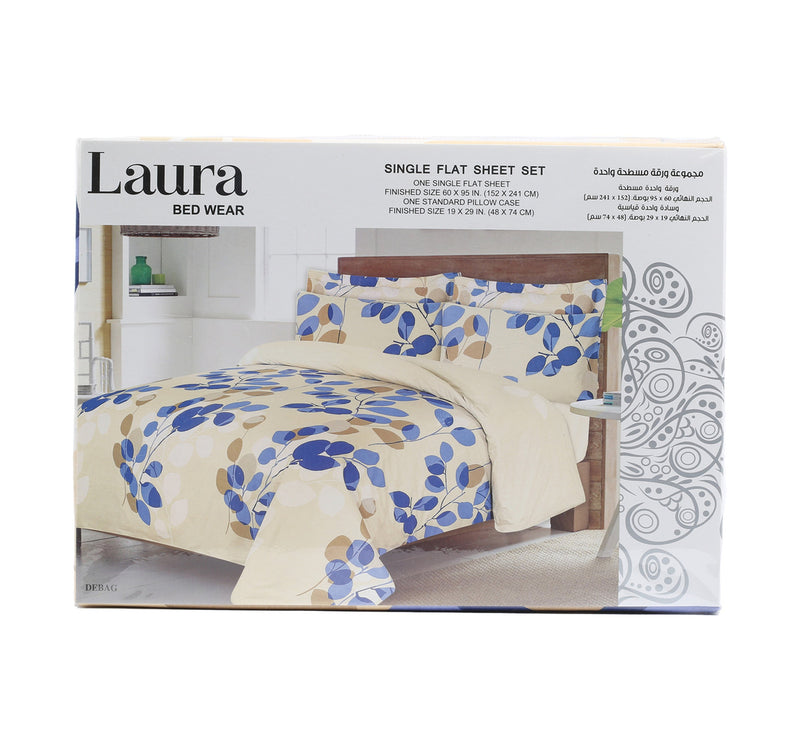 Laura Bed Sheet Single 2pcs 144TC Assorted