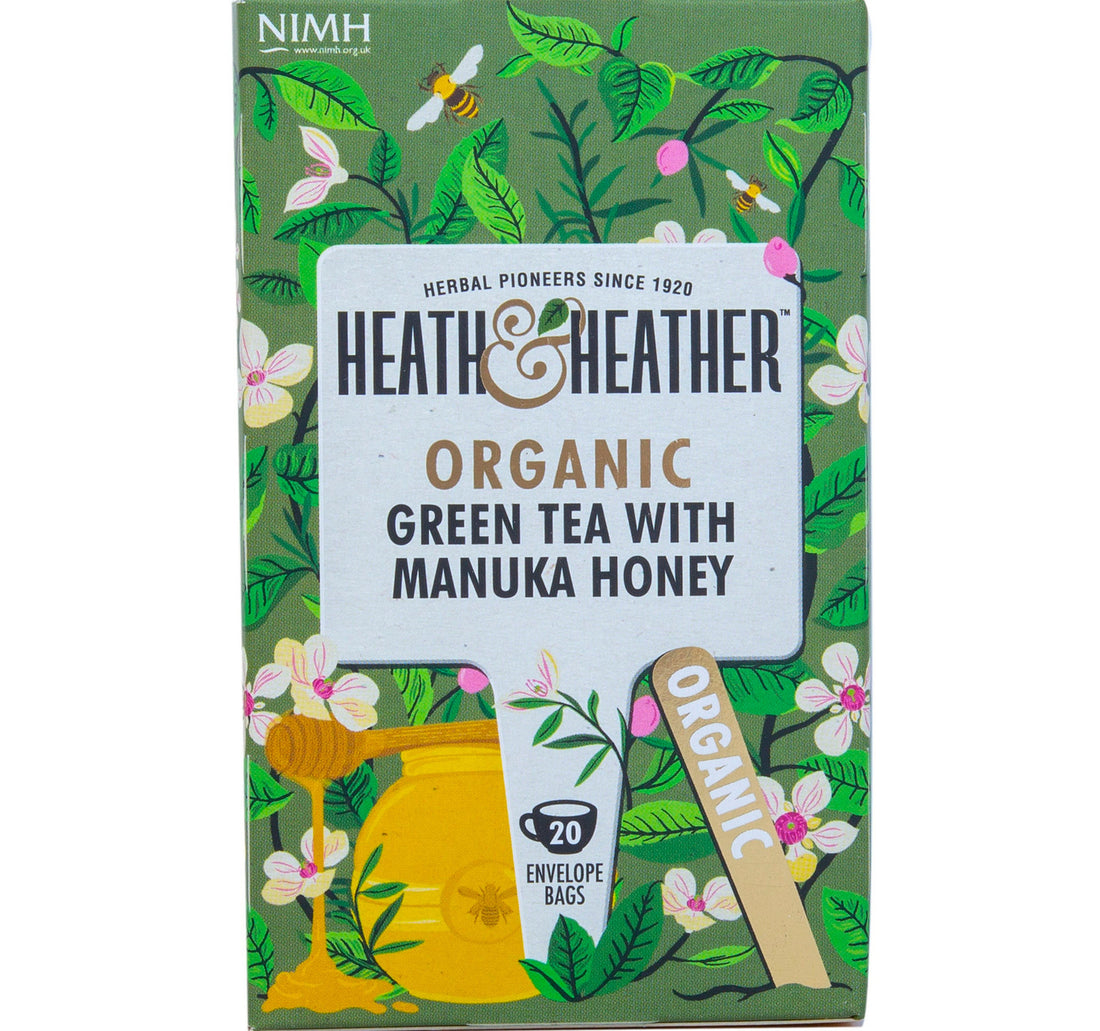 Heath & Heather Organic Green Tea With Manuka Honey Teabags 20pcs 40 g