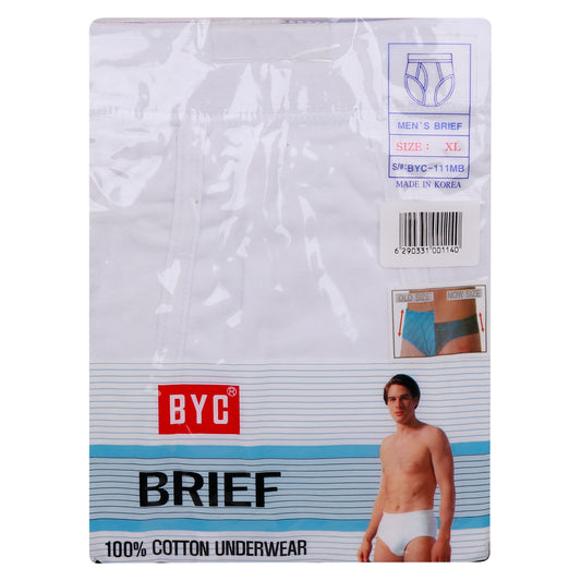 B.Y.C. Cotton Men's Brief, XL, 111MB/1201