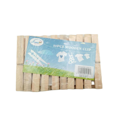 Home Wooden Cloth Clip, 20 pcs, W-9820