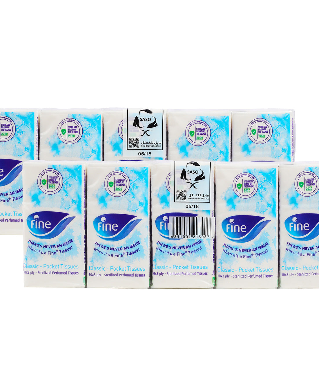 Fine Pocket Tissue Value Pack 10 x 10 Sheets