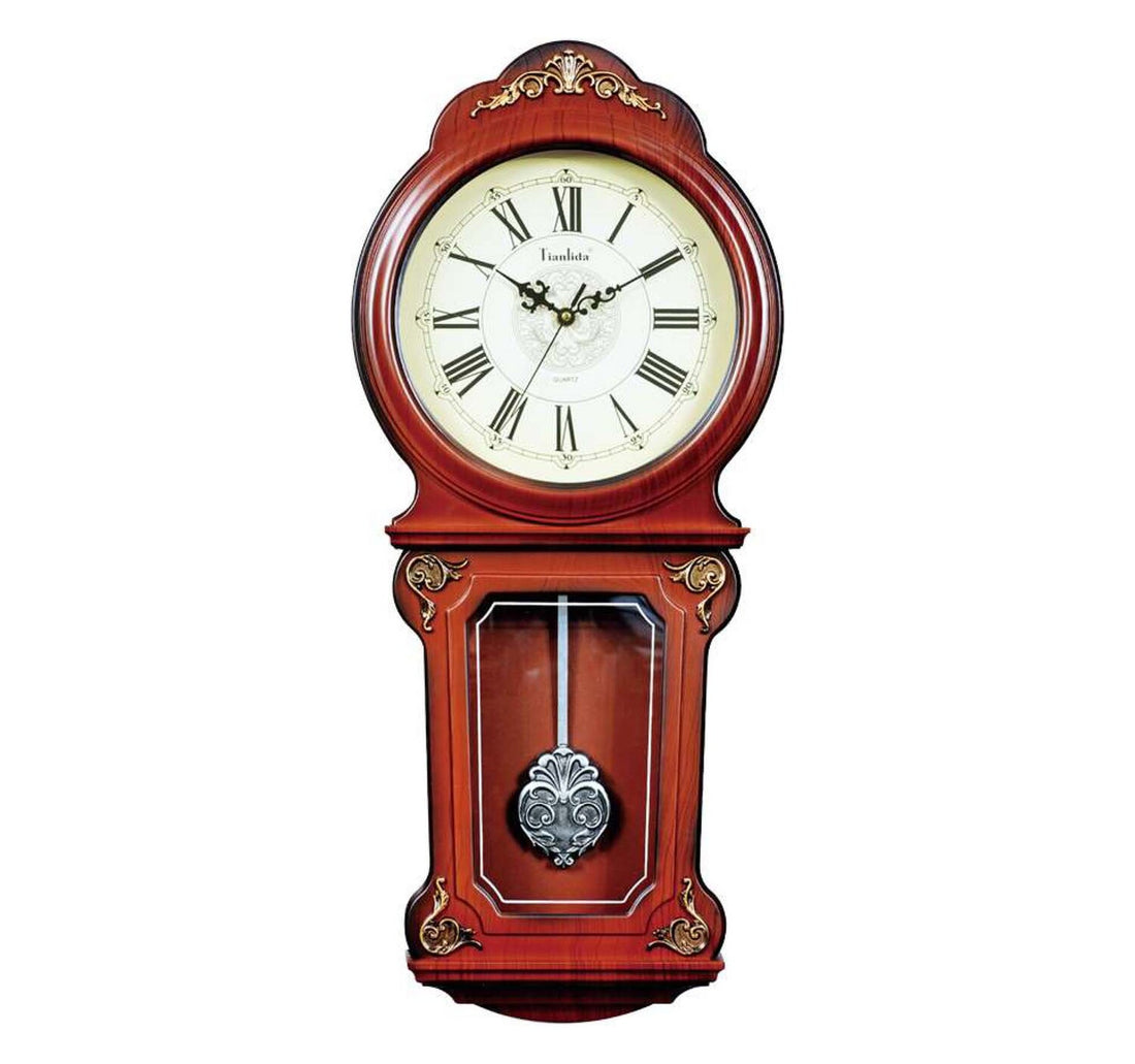 Maple Leaf Battery Operated PVC Pendulum Wall Clock 69x33.3x11.2cm TLD8398C