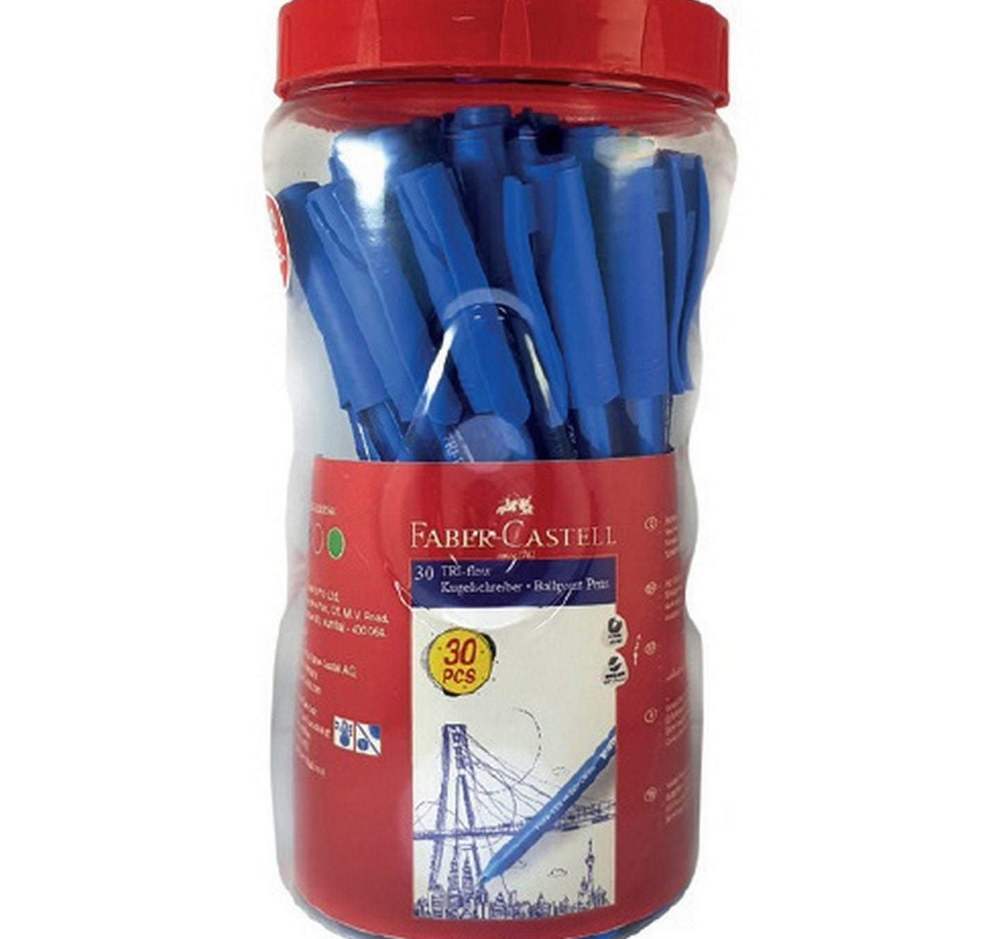 Faber-castell Tri-Flow Ball Pen Jar 340807 30's