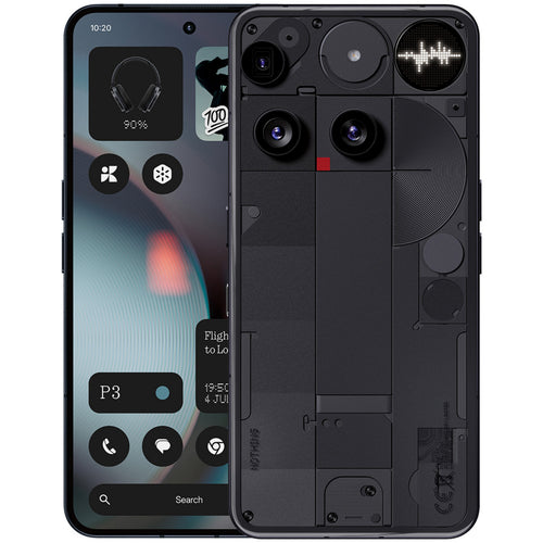 Nothing Phone (3) 5G Smartphone, 12 GB RAM, 256 GB Storage, Black + Nothing True Wireless Earbuds, Assorted, B162-NOTHING-EAR-A