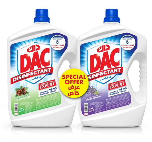 مطهر داك برائحة الصنوبر 2.9 لتر + مطهر اللافندر 2.9 لتر