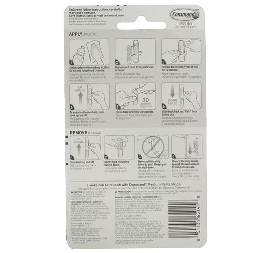 3M Medium Hooks 17001