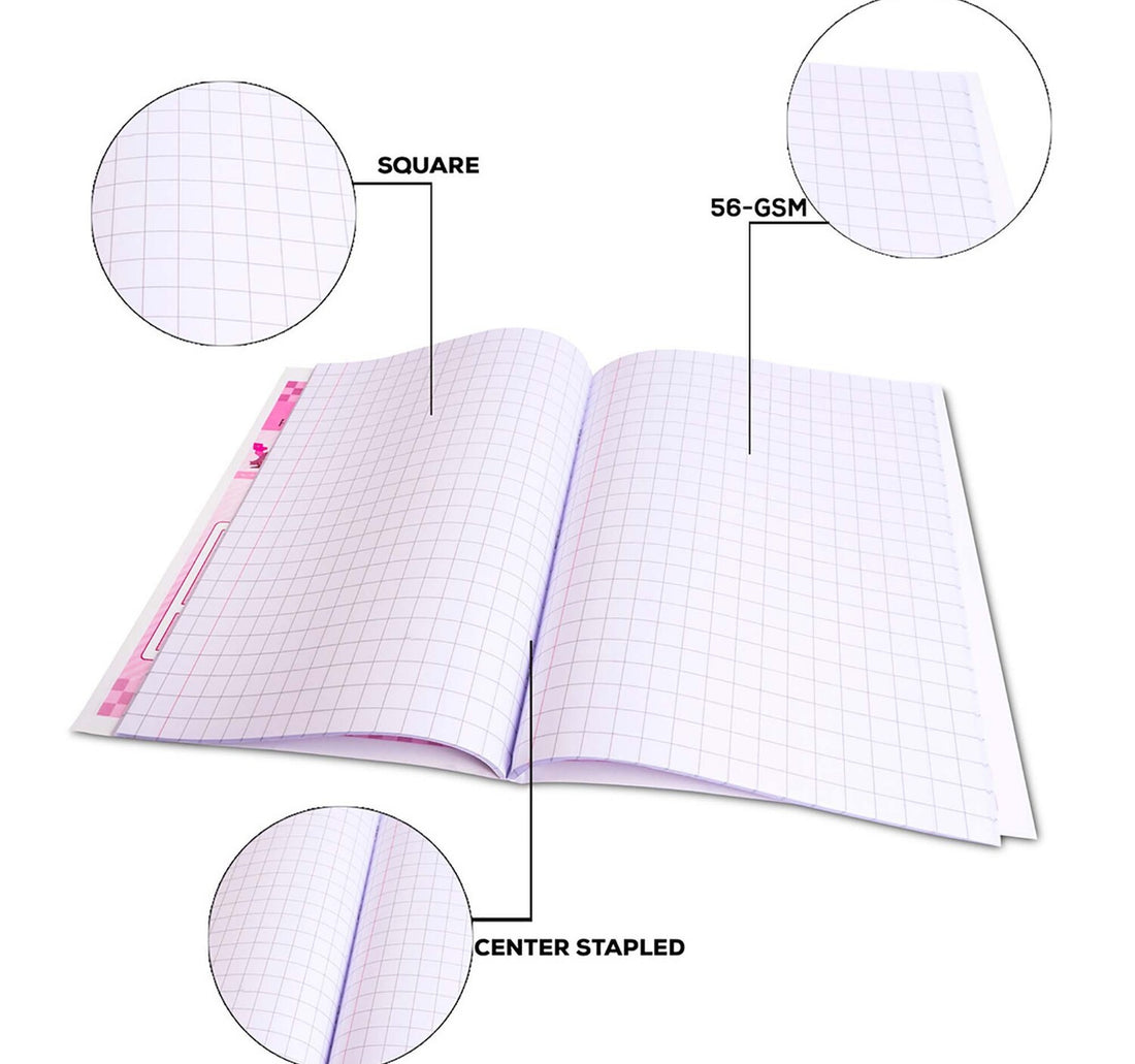 Classmate Exercise Book Centre Stapled 240x180mm 56-GSM Square 10MM 100 Pages Assorted
