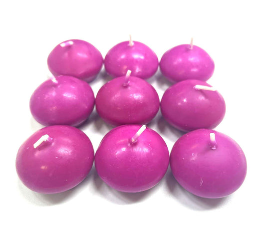 Maple Leaf Scented Floating Candle Set 9pcs Purple Mixed Berries