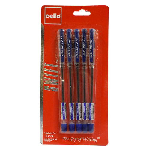 Cello Ball Point Pen Swift Blue 0.7mm 5pcs
