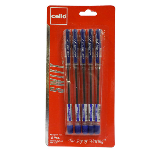 Cello Ball Point Pen Swift Blue 0.7mm 5pcs