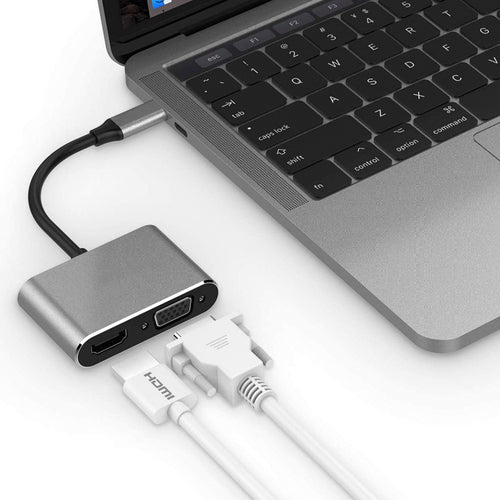 Trands Type-C to HDMI VGA USB3.0 Adaptor with PD Charge TR-CA5857