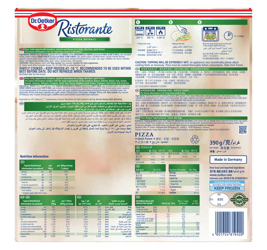 Dr.Oetker Ristorante Pizza Spinach 390 g