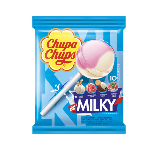 Chupa Chups Milky Lollipop Candy 10pcs