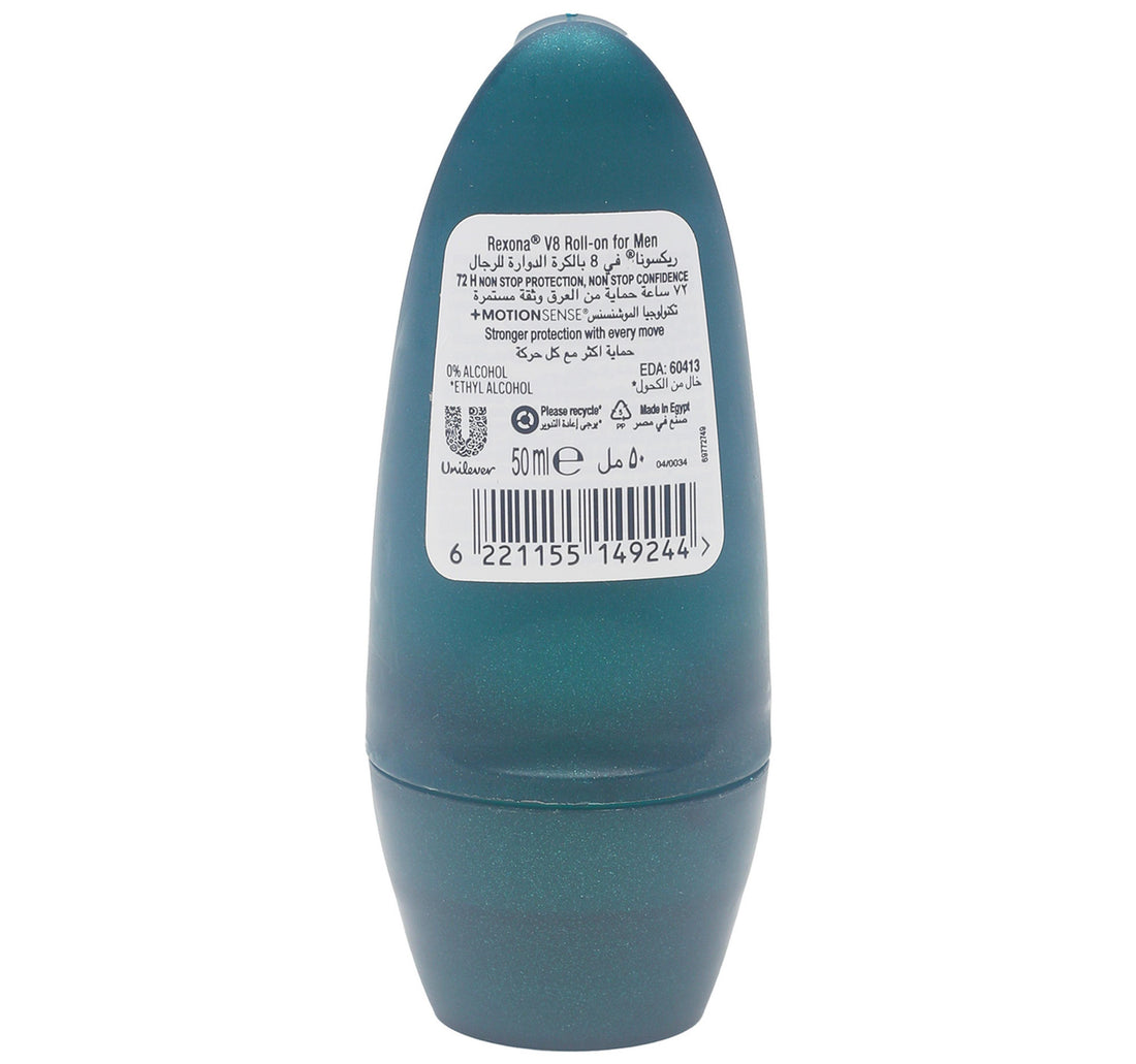 RexonaV8 Roll-On For Men 72H 50 ml
