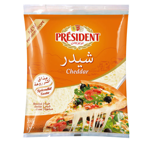 جبنة شيدر مبشورة من بريزيدنت 200 غرام
