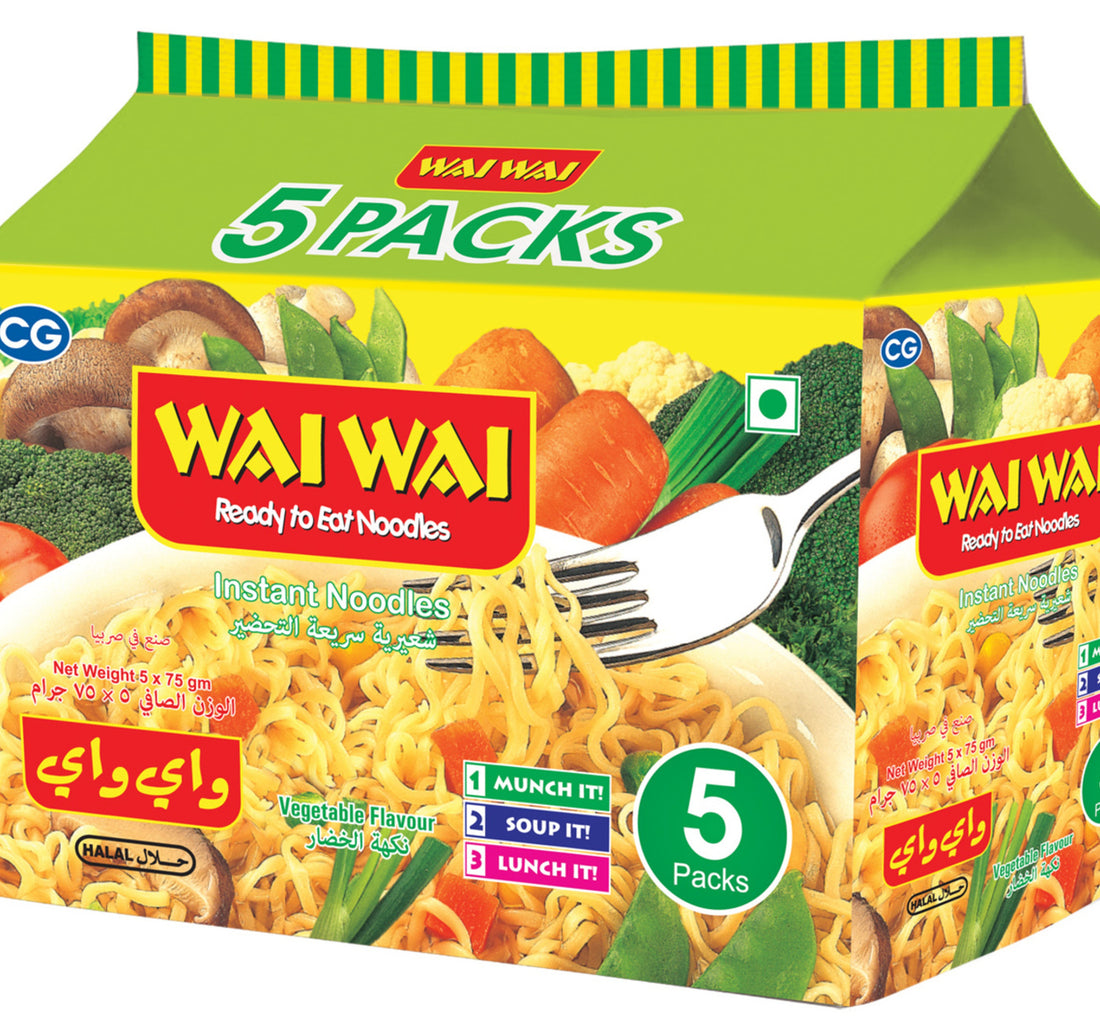 Wai Wai Noodles Vegetable 5 x 75 g