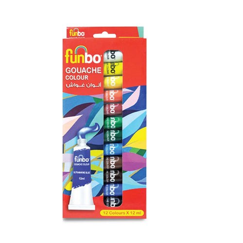 Funbo Gouache Paint 12's 12ml Tube GOU1212