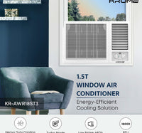 Krome Window Air Conditioner, 1.5 Ton, Rotary Compressor, White, AWR18ST3