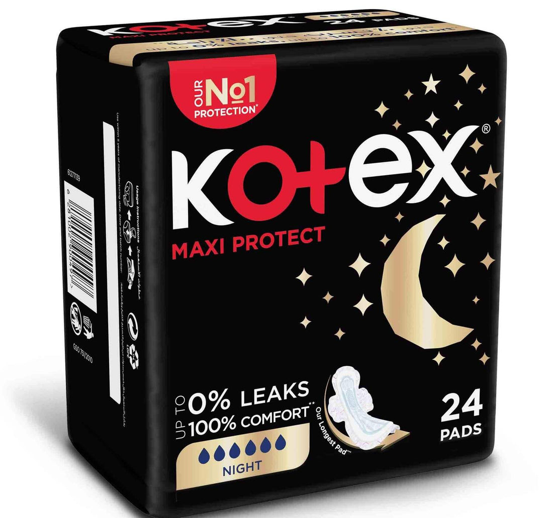 Kotex Maxi Protect Thick Overnight Protection Sanitary Pads with Wings 24 pcs