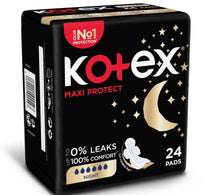 Kotex Maxi Protect Thick Overnight Protection Sanitary Pads with Wings 24 pcs