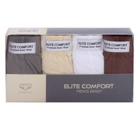 Elite Comfort Combed Cotton Men's Brief, XL, 4 pcs, Assorted