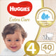 Huggies Extra Care Baby Diapers Size 4 8-14 kg Value Pack 40 pcs