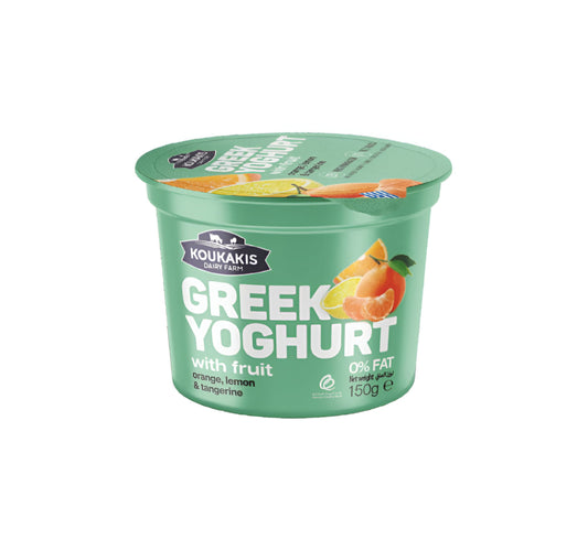 Koukakis Greek Yoghurt With Fruit Orange, Lemon & Tangerine 0% Fat 150 g