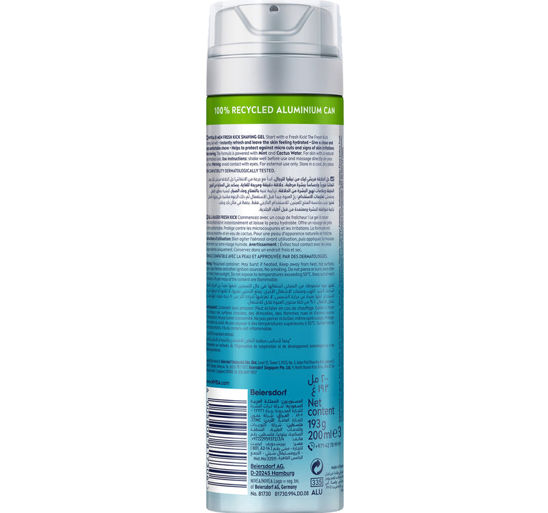 Nivea Men Fresh & Cool Shaving Gel Mint Extracts 200 ml