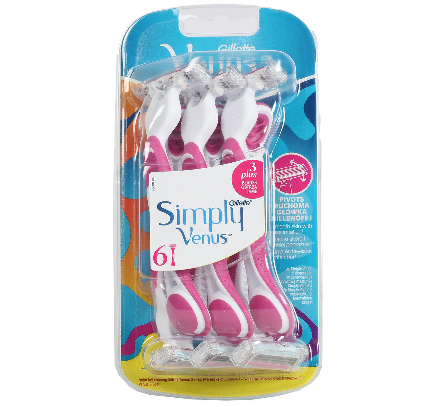 Gillette Venus 3 Plus Disposable Razor 6 pcs